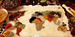 World Map in Spices